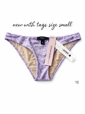 New! Aqua Bloomingdale’s Lavender Bandanna Printed Bikini Bottoms - Small